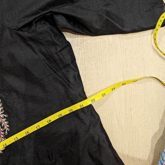 Cbazaar black palazzo suit/ salwar with pants, black dupatta, size 16-18, XL-2X - Picture 4 of 5